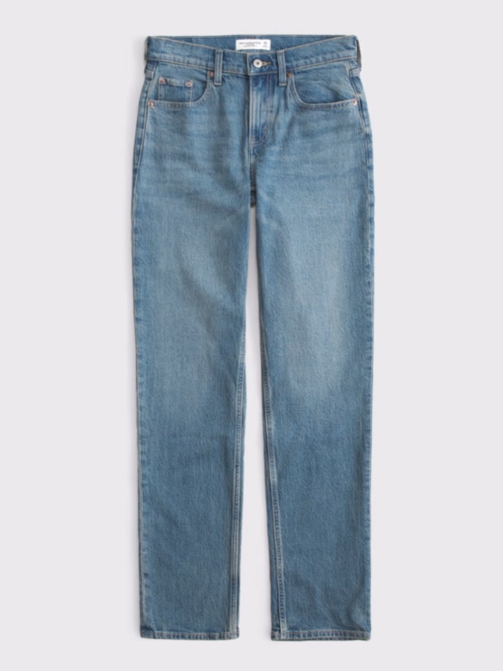 Abercrombie Light Blue Women's mid-Rise Straight Jeans. Minor stain - Picture 4 of 5